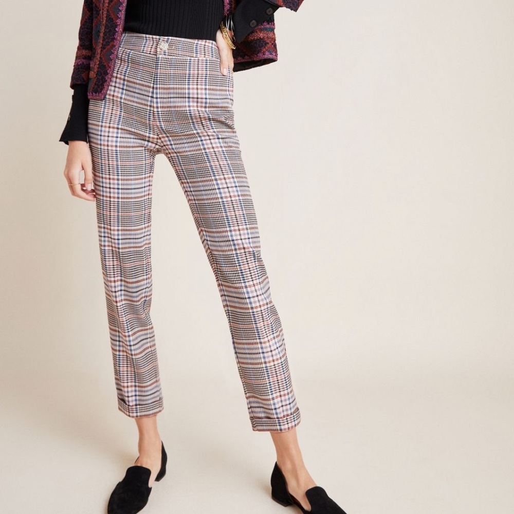 Anthropologie Malcolm Plaid Tapered Trousers